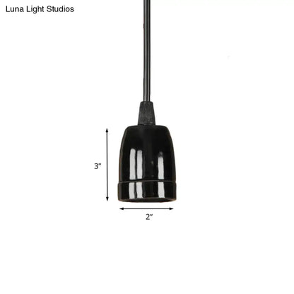 DecorBites™ retro style black red ceramic pendant light with glossy finish and adjustable cord for ceiling use