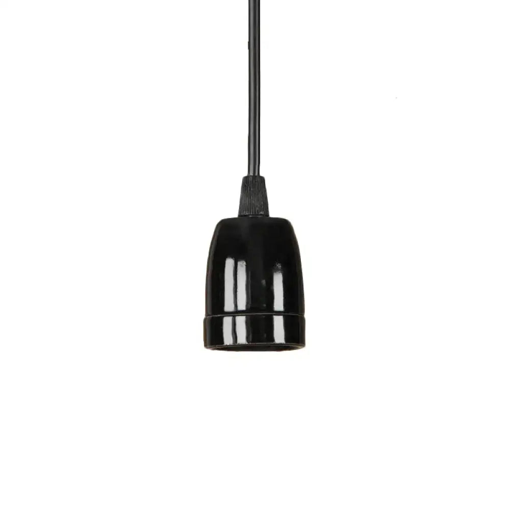 Black red ceramic pendant light with glossy finish and adjustable textured cord for ceiling installation