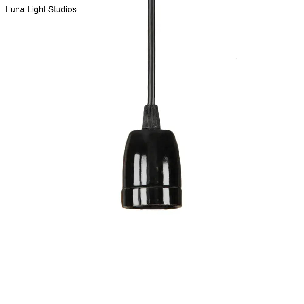 Black glossy ceramic pendant light socket with textured grip for DecorBites™ black red ceramic ceiling fixture