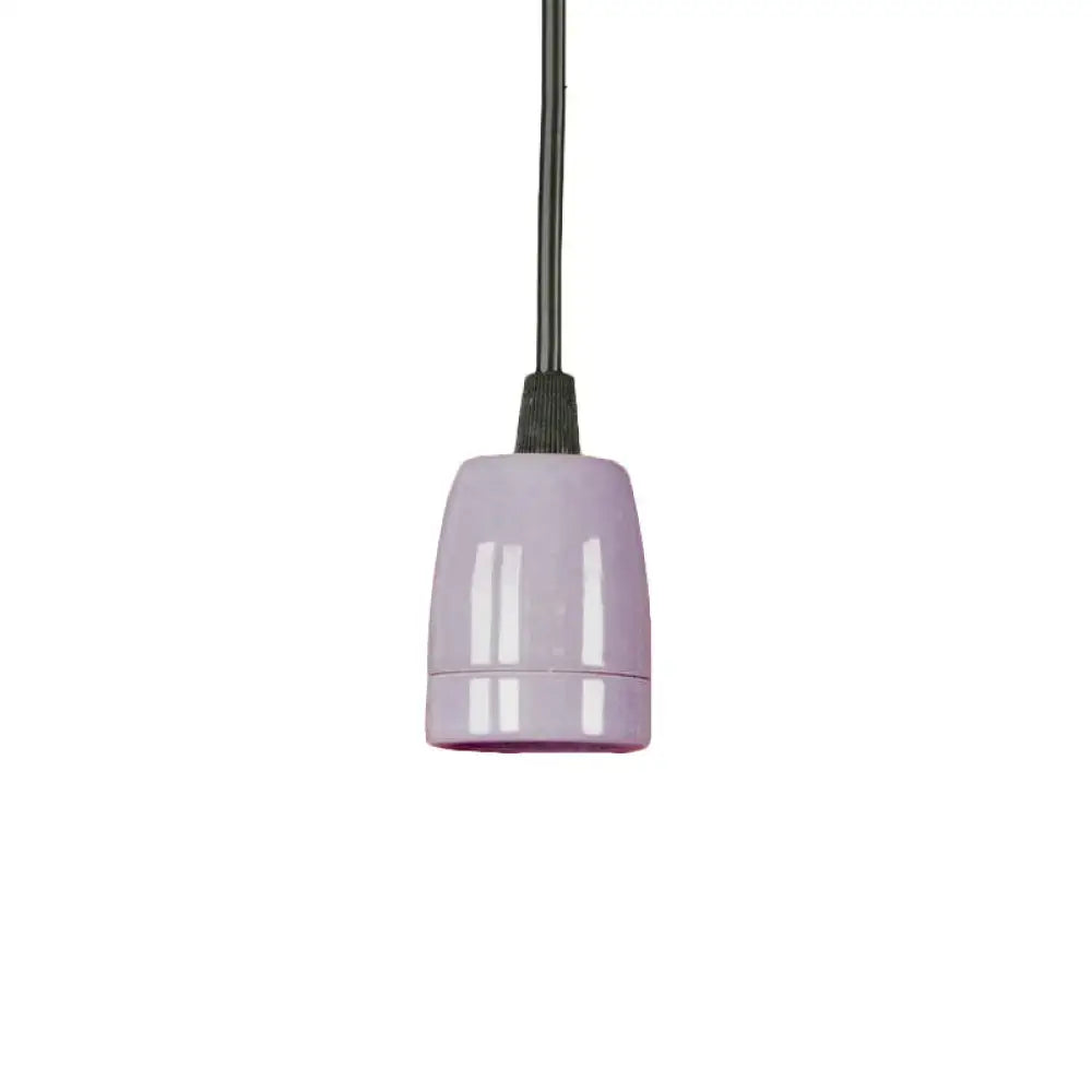 Decorbites™ retro style mini pendant light with adjustable black cord and sleek lavender ceramic finish