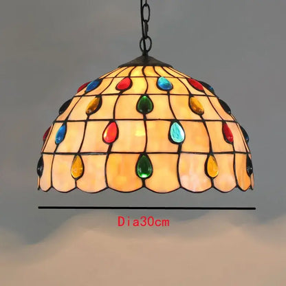 Retro tiffany style colorful glass chandelier pendant light with vibrant mosaic teardrop pieces for dining room decorbites colorful glass