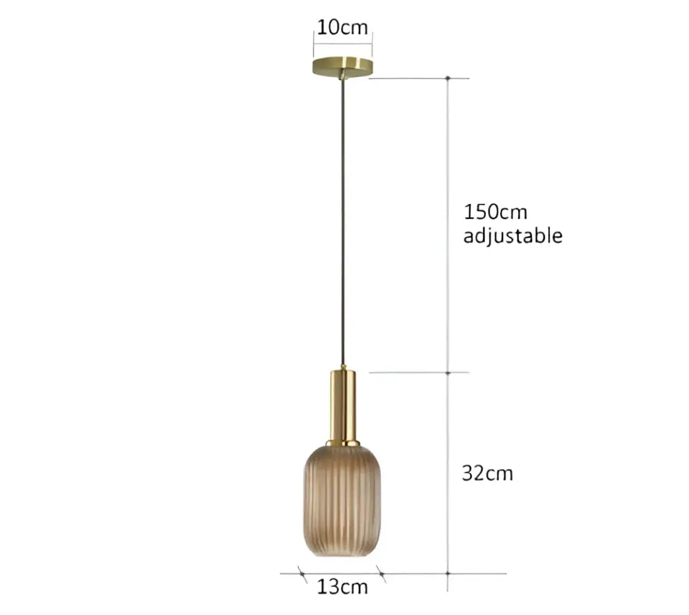 A modern pendant light with a gold-toned metal fixture and ribbed amber colorful glass pendant shade for dining room decorbites colorful glass pendant lights
