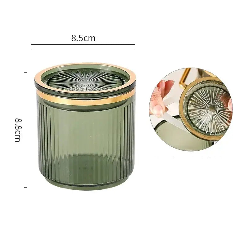 Olive green ribbed acrylic seasoning jar with gold sunburst lid from decorbites seasoning jar set kitchen storage
