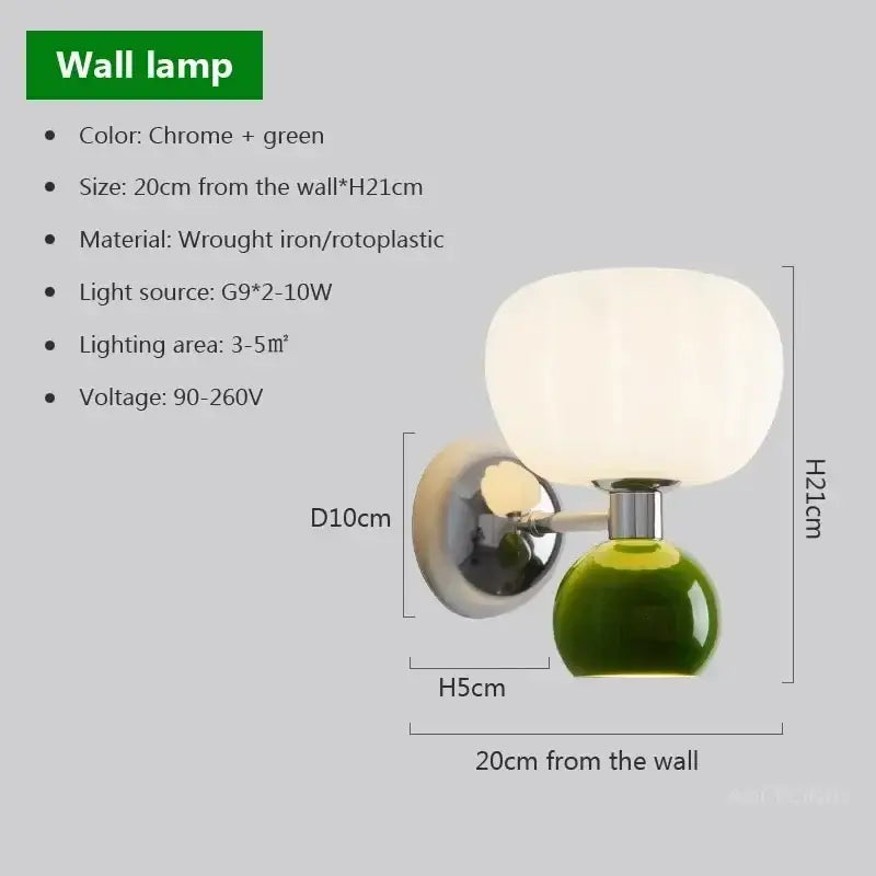 Cream breeze pumpkin wall lamp with chrome finish and frosted glass globe on wrought iron base for bedroom decorbites lighting