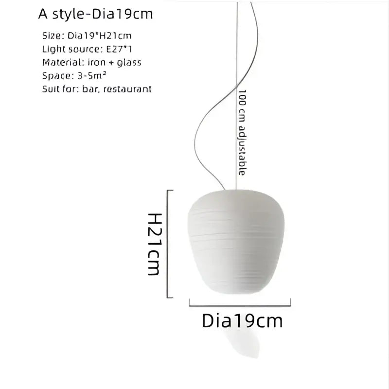 White textured apple-shaped ribbed off-white glass cocoon pendant light with sleek iron and glass design for dining room decorbites glass cocoon