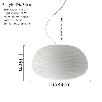 White textured ribbed off-white paper glass cocoon pendant light with adjustable 100 cm cord for modern decorbites glass cocoon design