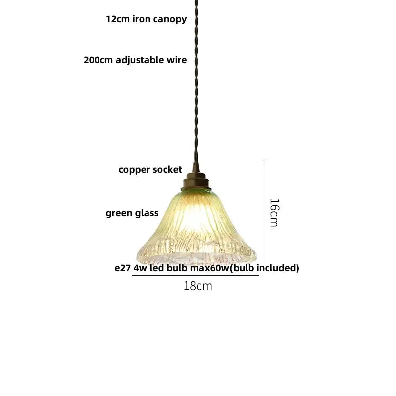Vintage-style pendant light with 12cm iron canopy twisted black wire and ribbed teal blue glass led shade for dining room decorbites blue glass