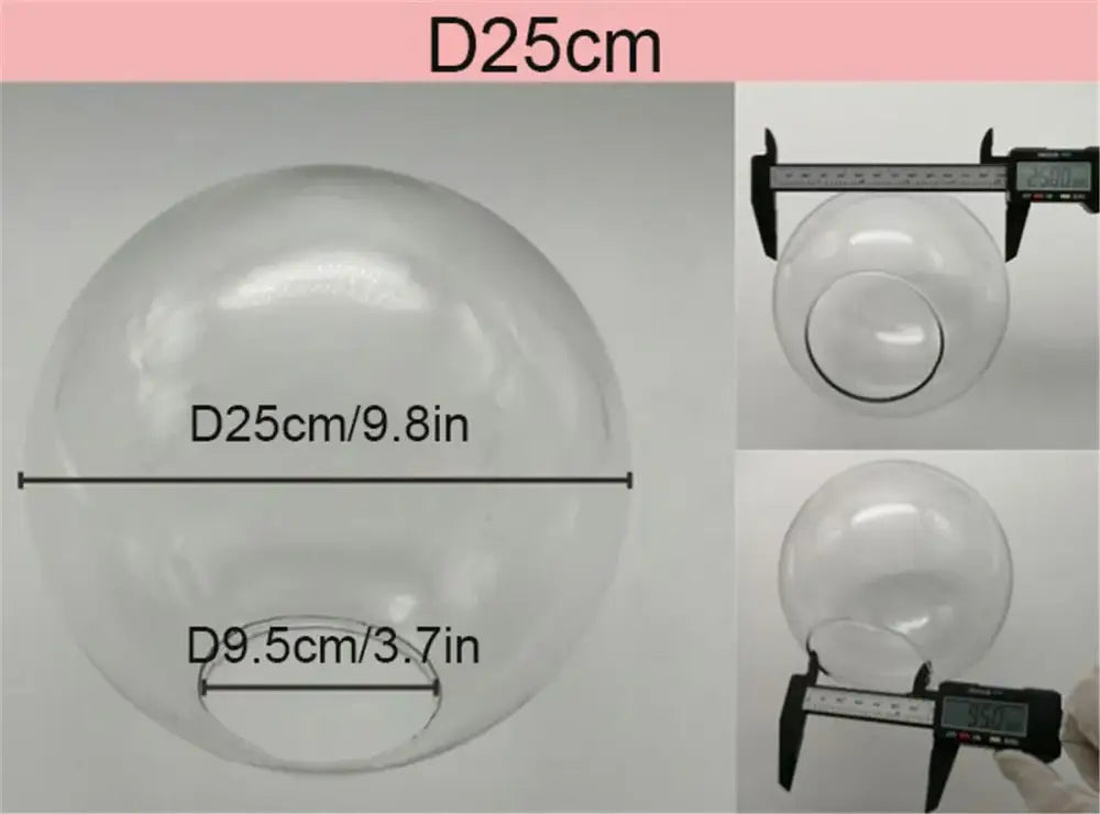 Round clear plastic balloon with 25cm diameter and 9.5cm base opening as decorbites clear glass lamp shade replacement