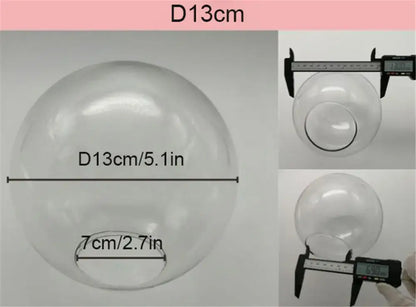 Clear plastic balloon shaped round clear glass lamp shade replacement with 13cm diameter for decorbites clear glass fishbowl cover