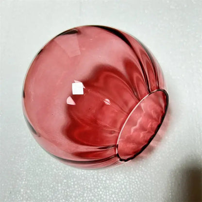 Translucent ruby red glass ball pendant lamp with subtle internal swirls for living room decorbites decorbites glass ball