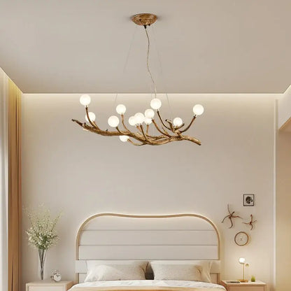 Rustic brown antique brass branch glass bubble chandelier with frosted globe bulbs for dining room decorbites glass bubble