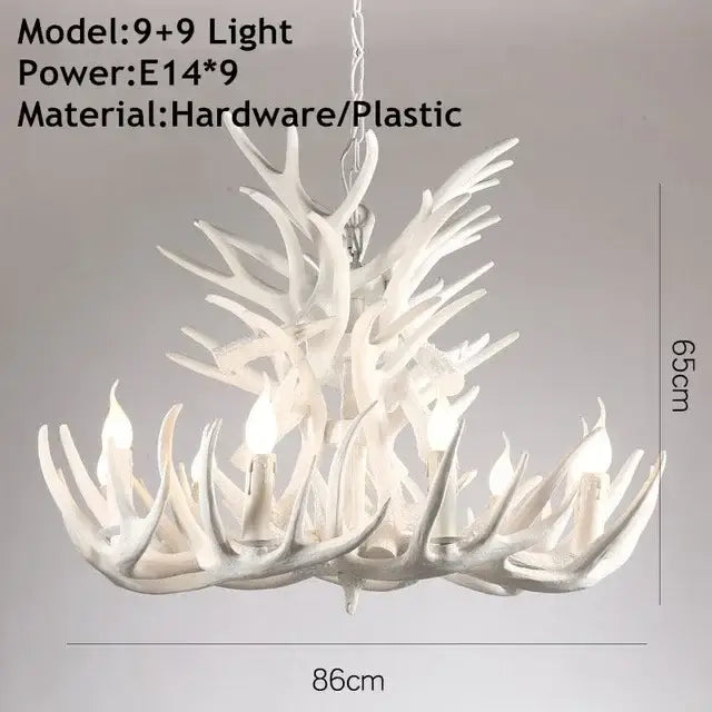 Rustic golden brown decorbites antler pendant chandelier with nine e14 bulbs made of hardware and plastic for dining room lighting