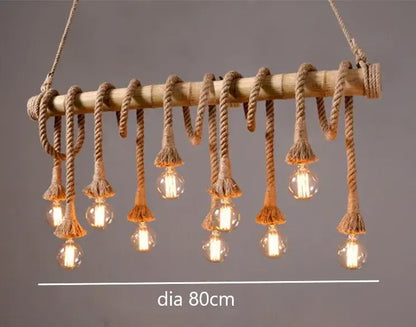 Rustic industrial bamboo pendant lights with natural rope and exposed bulbs for kitchen decorbites bamboo pendant lighting