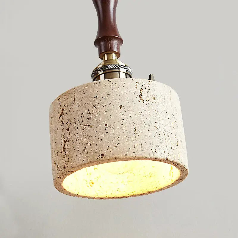 Rustic industrial beige concrete wall sconce with dark wood stem and brass hardware for bedroom decorbites copper wood led