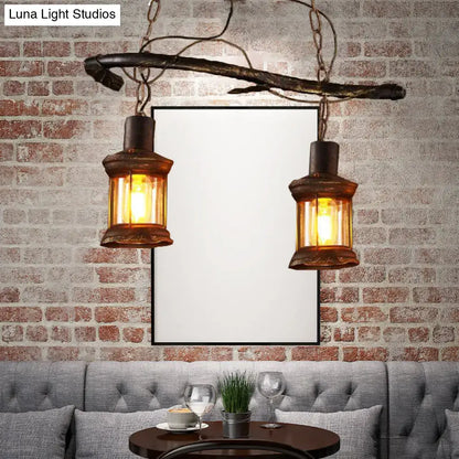 DecorBites Rustic kerosene island lamp with clear glass amber shades and antique brass finish ideal for coffee shop lighting 220v-240v
