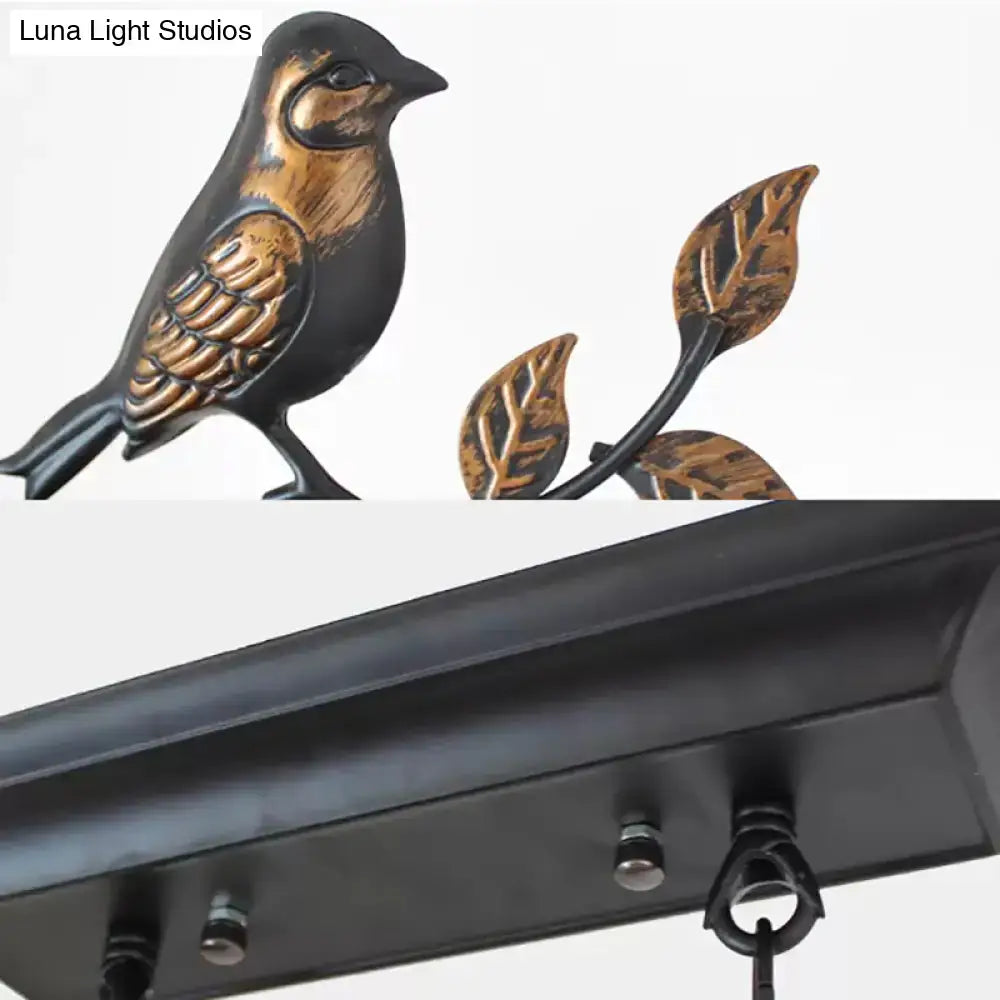 Decorbites rustic lodge deer island pendant light with antique bronze bird decoration stained glass 220v-240v 110v-120v