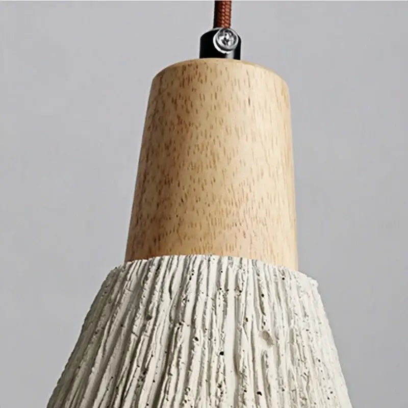 Rustic wood and gray cement led wall light featuring a natural wood top and textured white concrete shade for bedroom decorbites led wall light