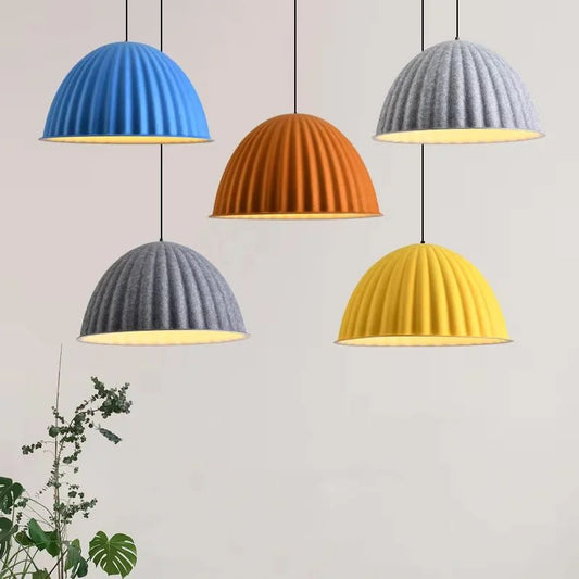 Scandinavian Gray Felt Acoustic Pendant Light - Decorbites