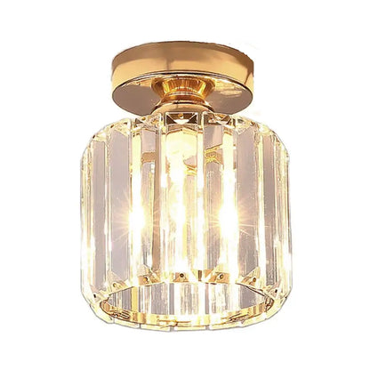 Set of 4 black and gold decorbites crystal mini ceiling lights featuring cylindrical crystal prisms for living room decor