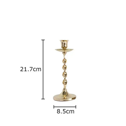 Set of 4 decorbites golden candlestick holders with twisted metal stems and fluted bases for dining room decor