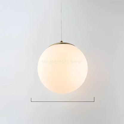 Minimalist set of 6 decorbites glass ball pendant lights with frosted glass globe and brass finish for living room decor