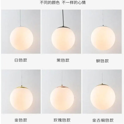 Set of 6 frosted glass ball pendant lights in modern spherical design available in multiple finishes for living room decorbites glass ball pendant