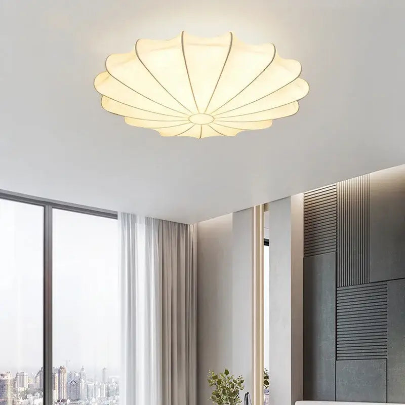 Cream-colored shell shaped cream flower pendant light with petal-shaped design and soft diffused glow for dining room decorbites cream flower