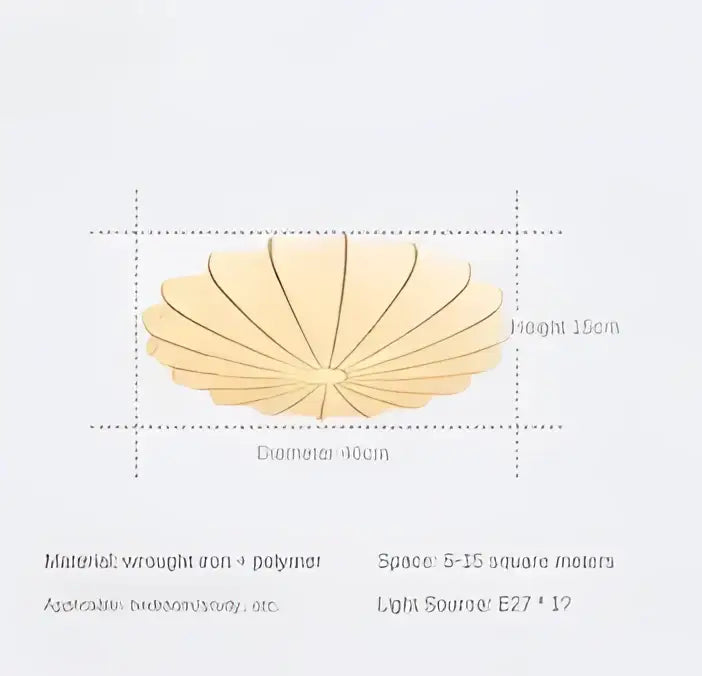 Shell shaped cream flower pendant light with golden fan shaped wrought iron decorbites cream flower wall hanging