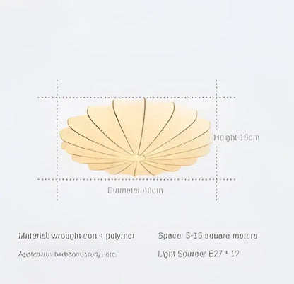 Shell shaped cream flower pendant light with golden fan shaped wrought iron decorbites cream flower wall hanging
