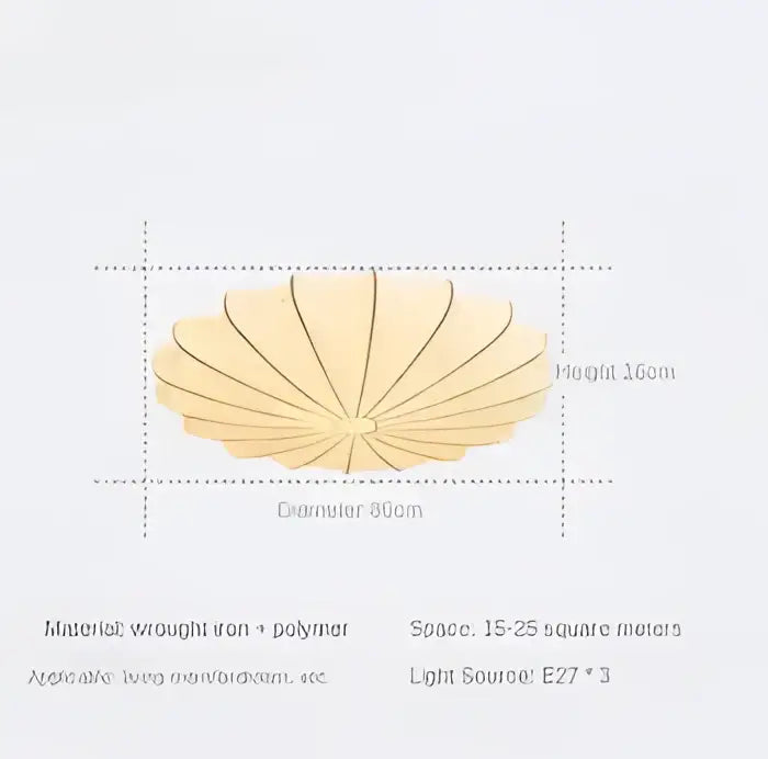 Golden shell shaped pendant light made of wrought iron and polymer for dining room decorbites cream flower pendant