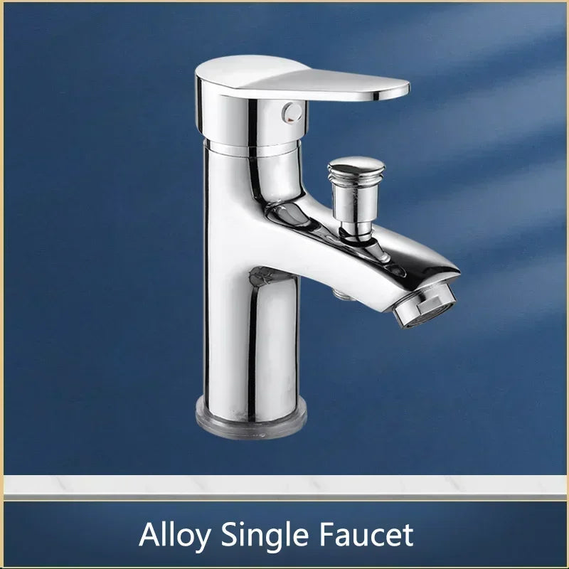 Chrome-finished alloy single faucet with sleek modern design and integrated handle for multifunctional shower faucet set