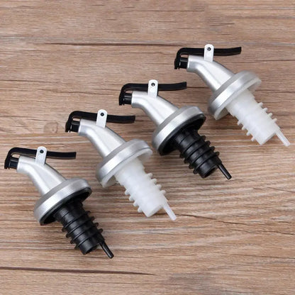 Silver and black plastic lever bottle cap stopper set decorbites kitchen dispenser with sleek modern design