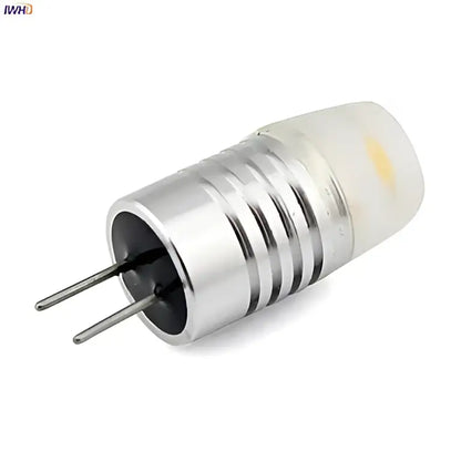 Silver frosted cob g4 led bulb with frosted glass cover and two metal pins for chandelier dining room light by decorbites cob