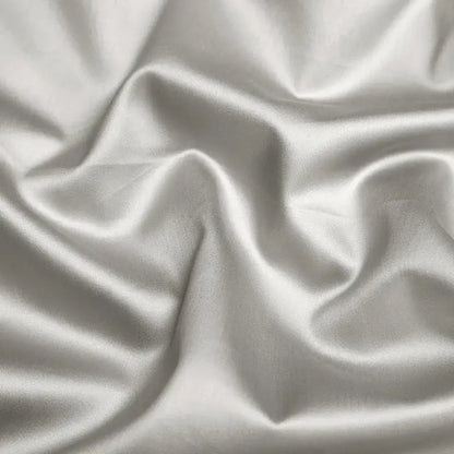 Silver satin egyptian cotton bedding set with glossy sheen and soft folds from decorbites 1000tc egyptian collection