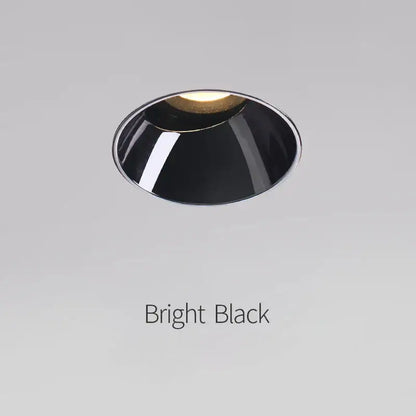 Sleek black glossy frameless led downlight with metallic trim for living room by decorbites led downlight