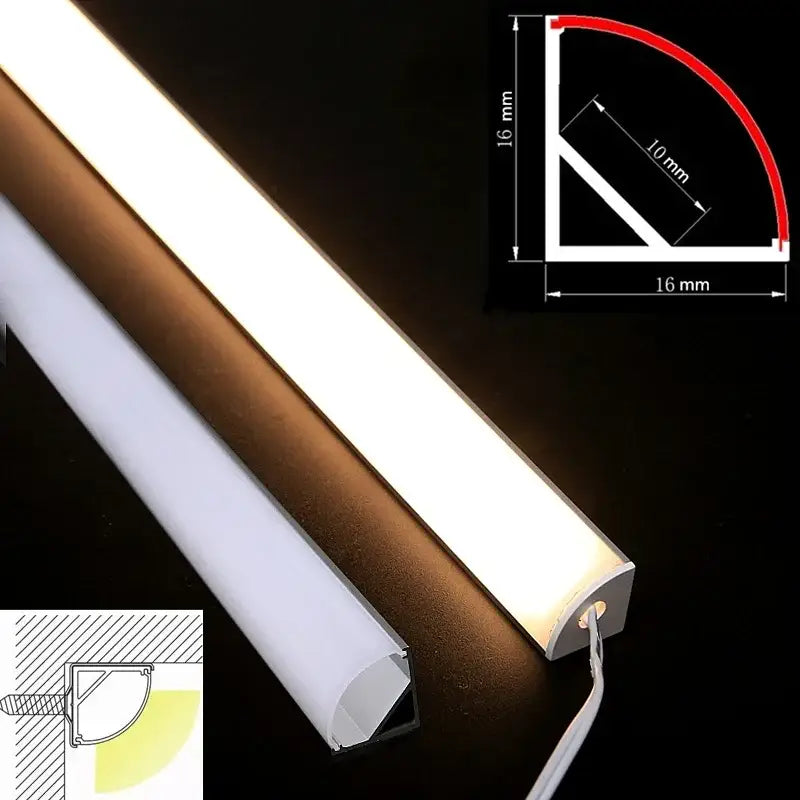 White led strip light with integrated power cord in sleek black v led aluminum profile for kitchen corner decorbites black design