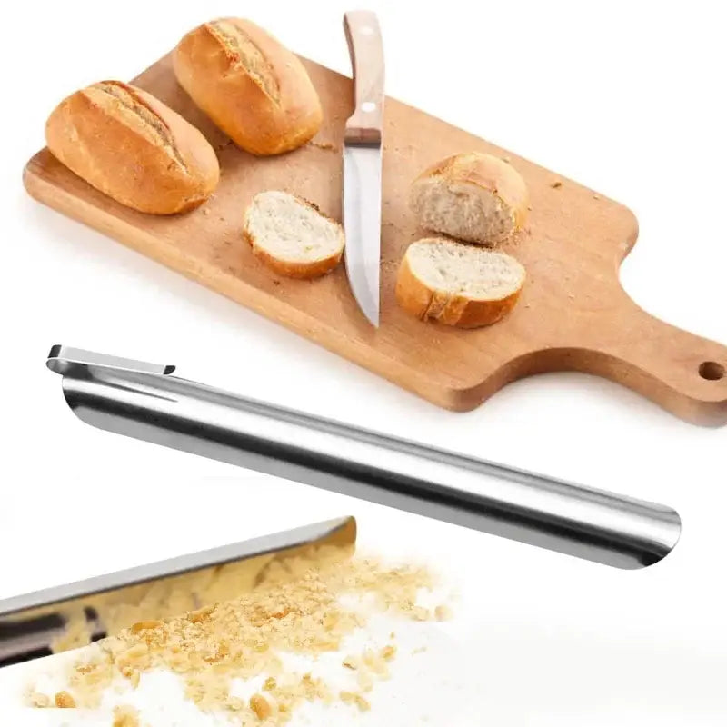 Sleek stainless steel crumb cleaner cake tool with polished finish and ergonomic handle for decorbites crumb cleaner use