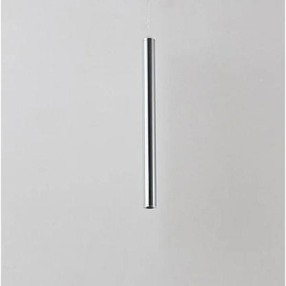 Slim Tube Aluminum Pendant Light in Brushed Nickel - Decorbites