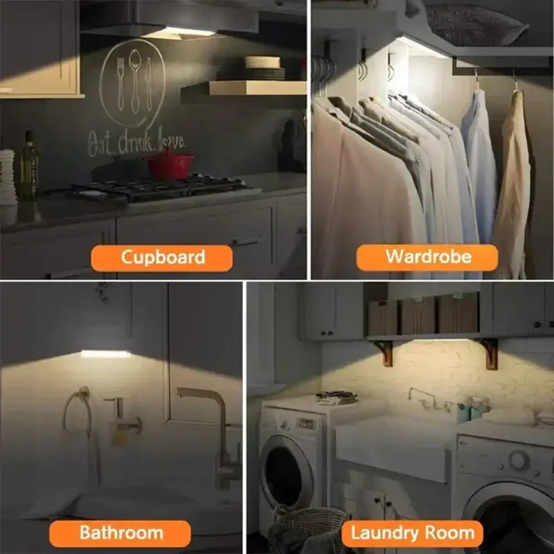 Slim white dimmable pir sensor night light led strip for kitchen cabinet by decorbites ideal for home lighting