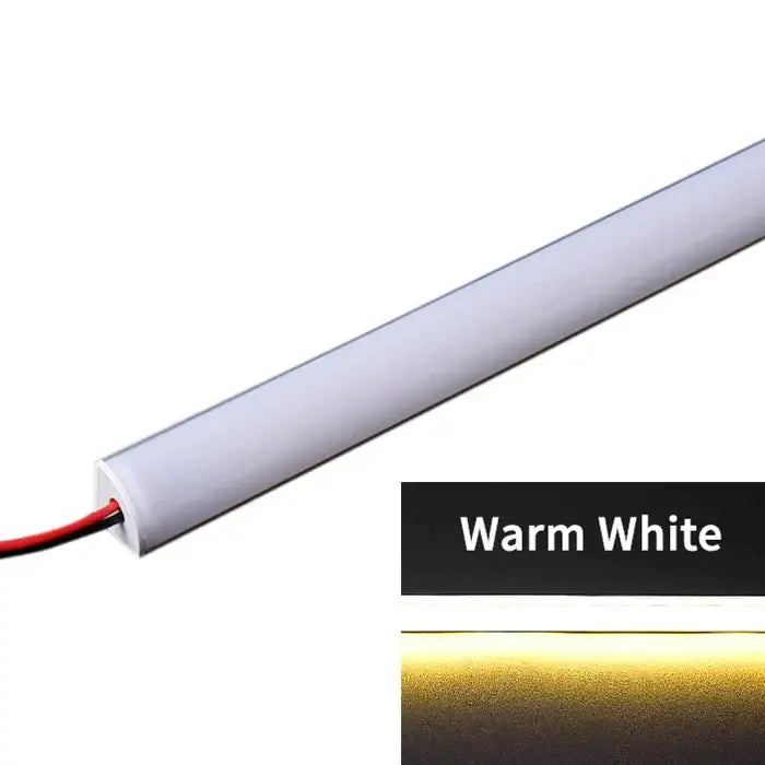 Slim white v type led corner strip lights with warm white LED and translucent plastic casing for kitchen cabinet lighting