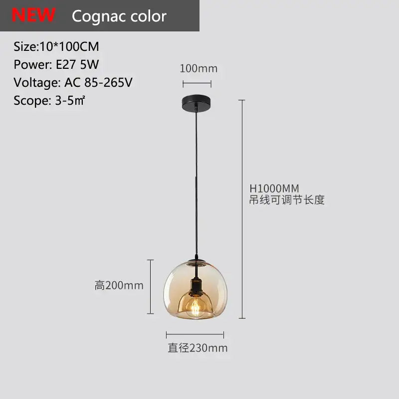 Cognac-colored spherical smoked glass pendant lights trio with black metal fixture and adjustable cord for dining room