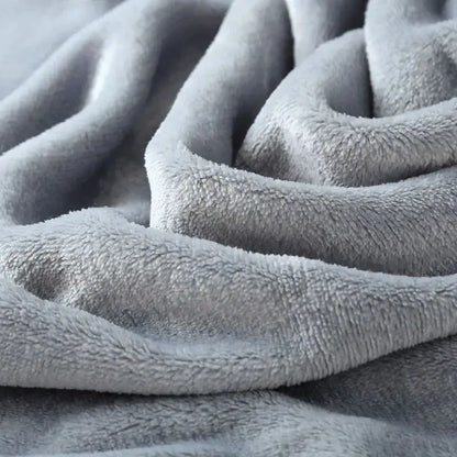 Soft gray plush flannel warm blanket with cozy textured surface perfect for decorbites cozy flannel bedroom use