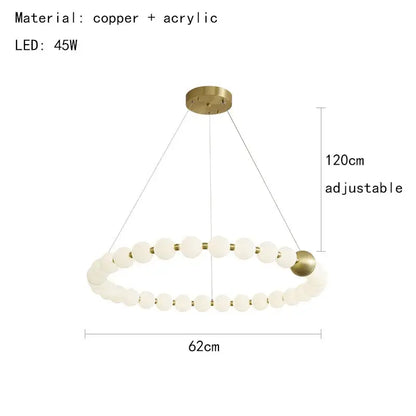 Spiral brass led chandelier with frosted acrylic beads brass accents and copper ceiling mount for dining room decorbites brass led
