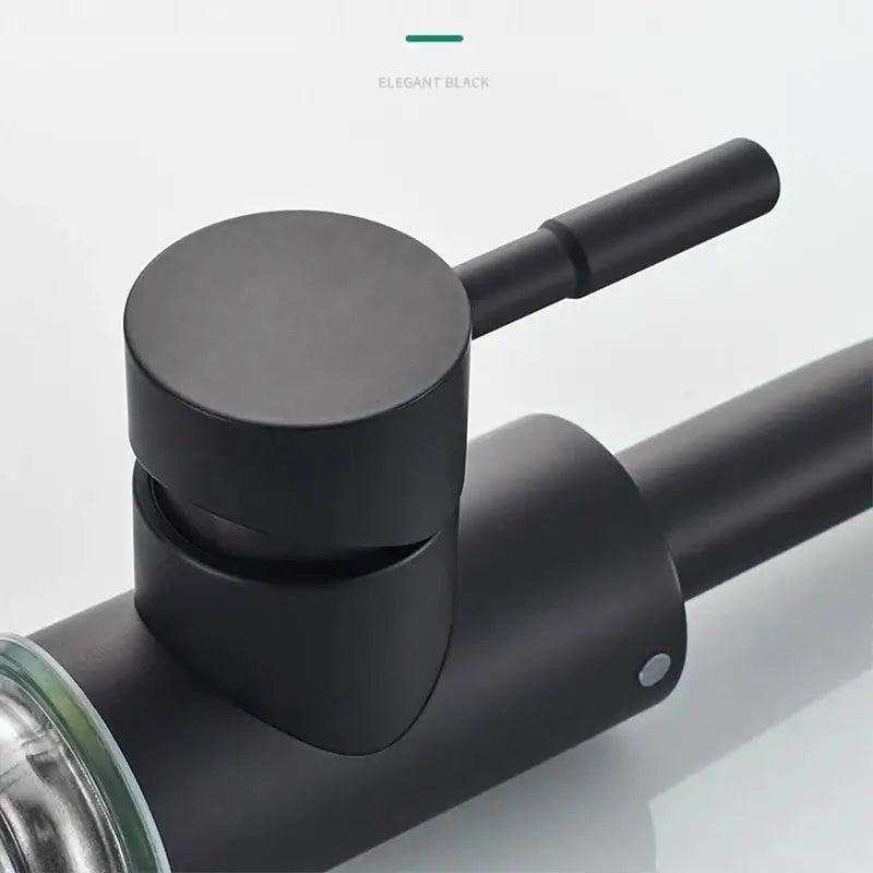 Elegant black matte-finished stainless steel rotating sink faucet from DecorBites for modern bathroom use