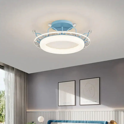 Light blue ceiling light with star motifs and crystal embellishments ideal for decorbites kids room ceiling decor