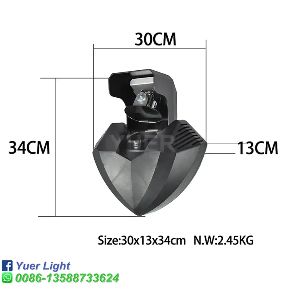 Tactical black faceted disco gobo wizard beam led spotlight with metallic finish and mounting bracket for decorbites disco gobo