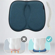 Teal and black 3d honeycomb silica gel seat cushion with memory foam and ergonomic contour for office chair support