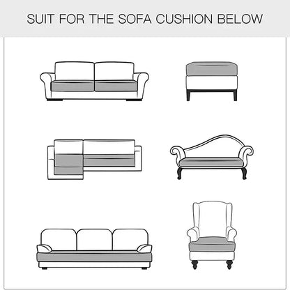 Gray stretchy velvet sofa cushion cover designed to fit various sofas and armchairs for living room protection