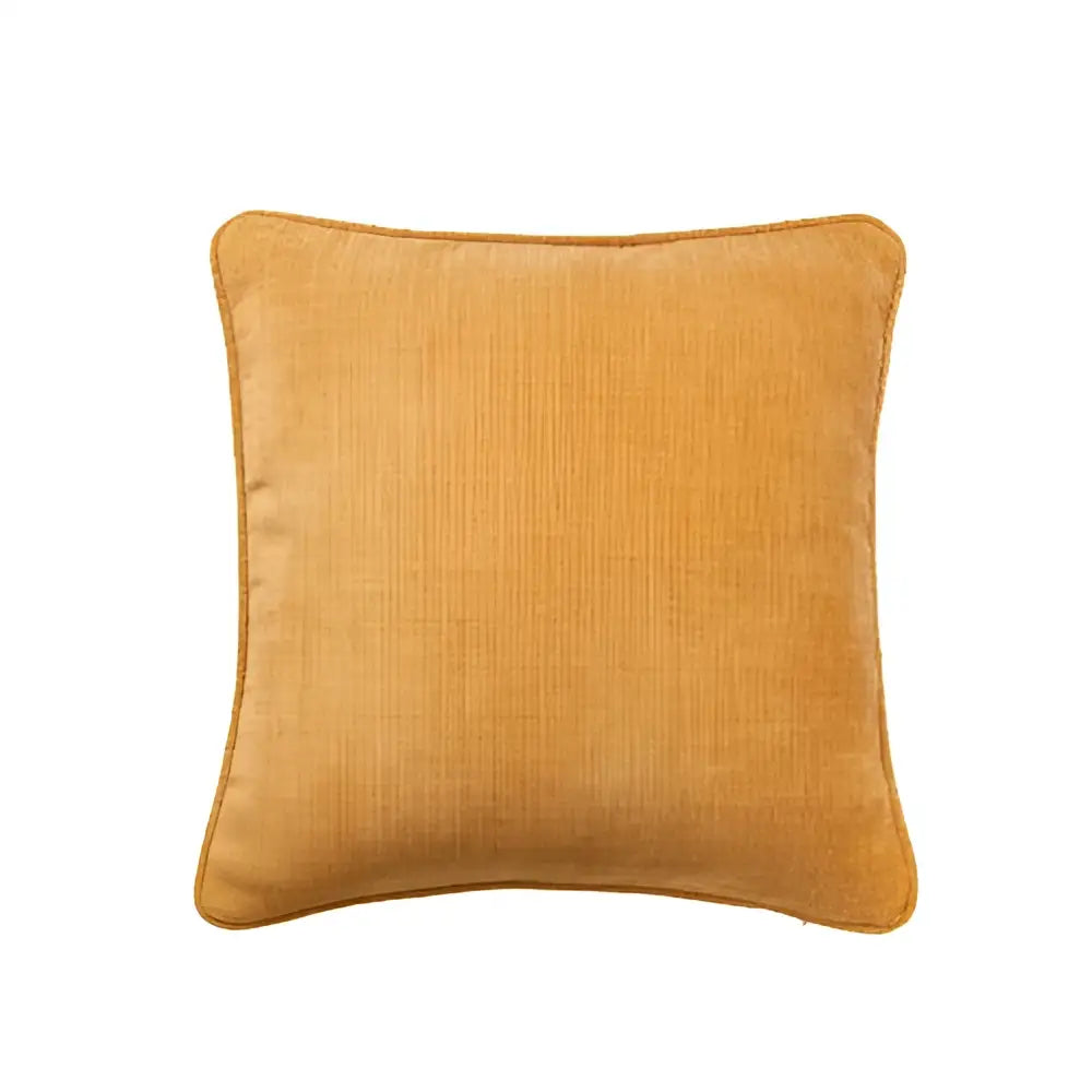 Square mustard-yellow cushion cover with textured cotton linen fabric from decorbites cotton linen pillow set