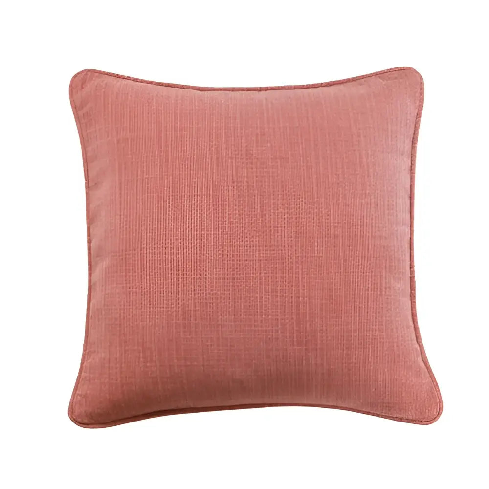 Square dusty rose cotton linen pillow cover with textured fabric and stitched edges for decorbites cotton linen cushion cover set